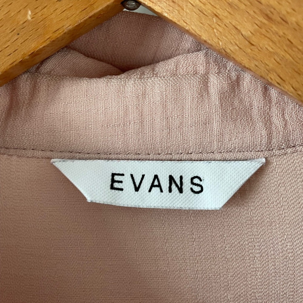 Evans Tiered Shirt Blouse Top Tunic Fit Plus Size 20 Pink Blush Long Sleeve - Picture 8 of 9